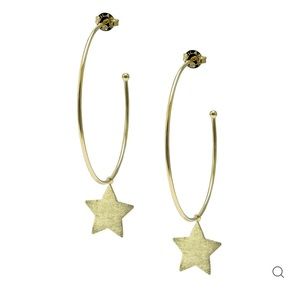 Sheila Fajl Gold Hoop earrings with Star Charm